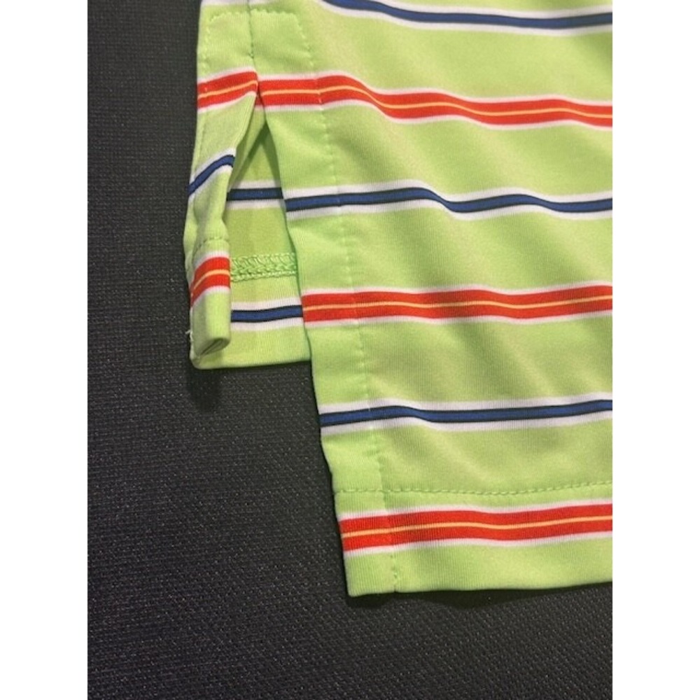 Polo Ralph Lauren Men's Striped Polo Shirt Neon Green Blue Pony Short Sleeve - M - Picture 4 of 12